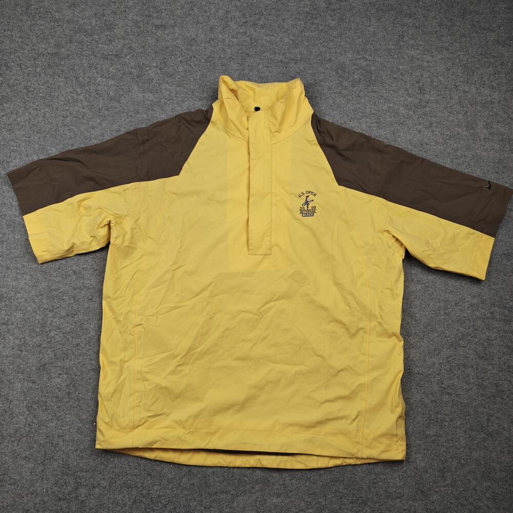 Nike Windbreaker Jacket Mens Large Yellow Storm-FIT Golf U.S. Open Bethpage